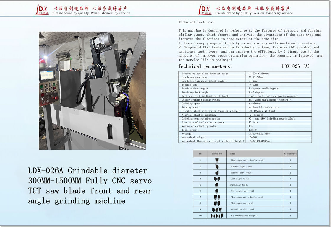 กว้าง 200MM-1200MM สามารถบดได้ เครื่องบดใบเลื่อย LDX-026A